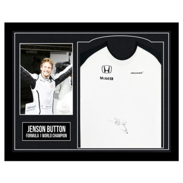 Framed Jenson Button Signed Shirt - Formula 1 World Champion