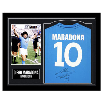 Framed Diego Maradona Signed Shirt - Napoli Icon