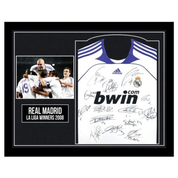 Signed Real Madrid Framed Shirt - La Liga Winners 2008