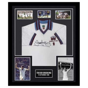 Autographed Trevor Brooking Shirt Framed - FA Cup Winner 1980