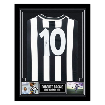 Signed Roberto Baggio Framed Shirt - Serie A Winner 1995 Autograph