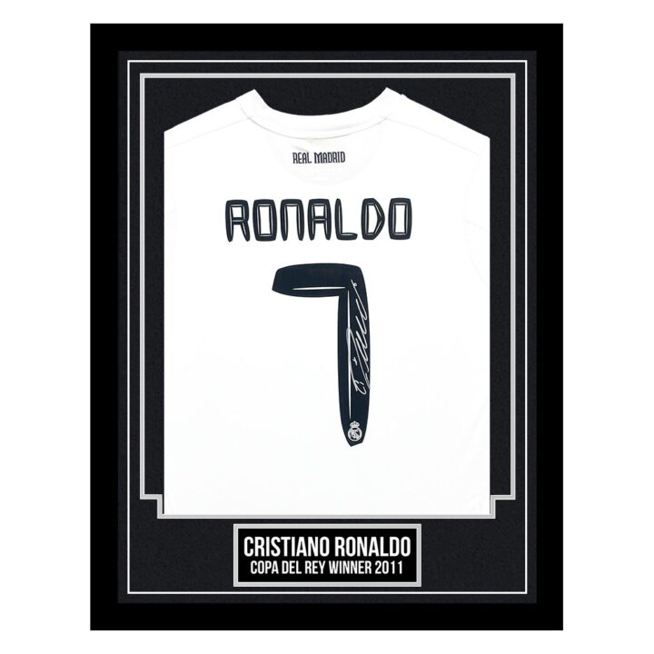 Cristiano Ronaldo Signed Framed Shirt - Copa Del Rey Winner 2011 - Silver Design