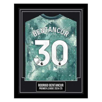 Rodrigo Bentancur Signed Framed Shirt - Premier League 2024/25