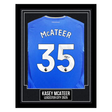 Kasey McAteer Signed Framed Shirt - Leicester City 2025