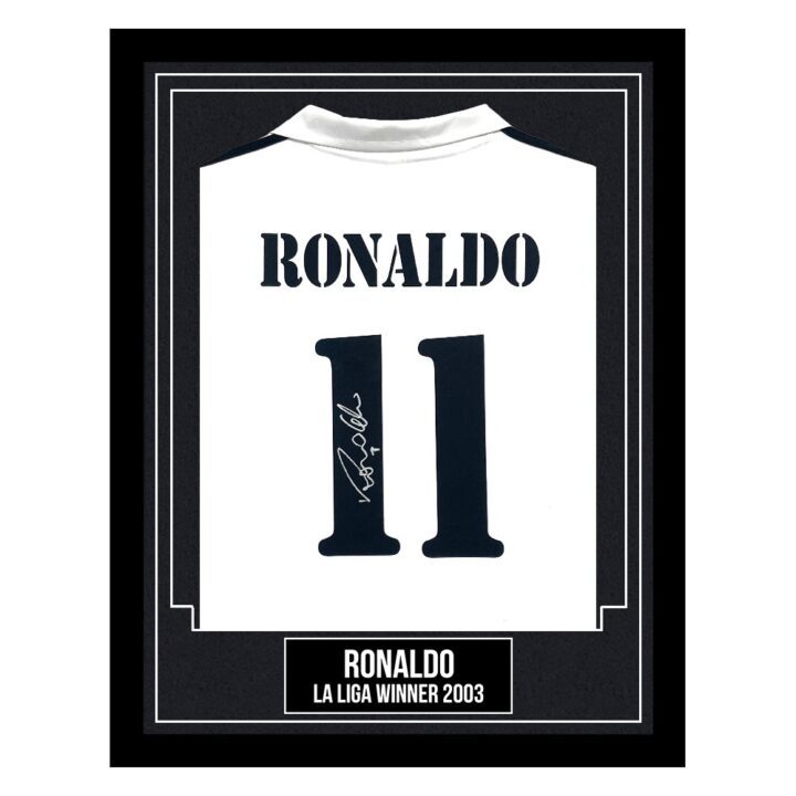 Ronaldo Autographed Framed Shirt - La Liga Winner 2003