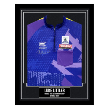Luke Littler Signed Framed Shirt - World Darts Championship Winner 2025