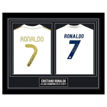 Signed Cristiano Ronaldo Framed Duo Shirts - La Liga Champion 2012 & 2017