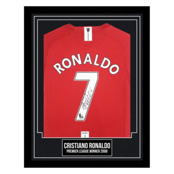 Signed Cristiano Ronaldo Framed Shirt - Premier League Winner 2008