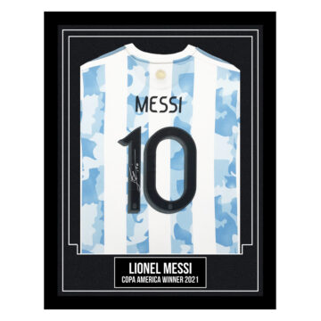 Signed Lionel Messi Framed Shirt - Copa America Winner 2021