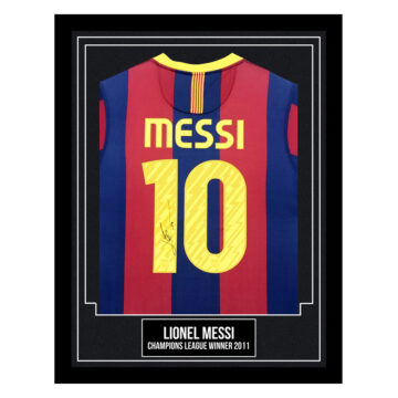 Signed Lionel Messi Framed Shirt - Champions League Winner 2011