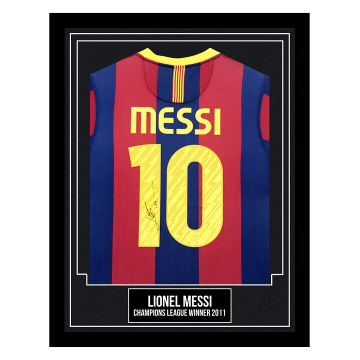 Signed Lionel Messi Framed Shirt - Champions League Winner 2011