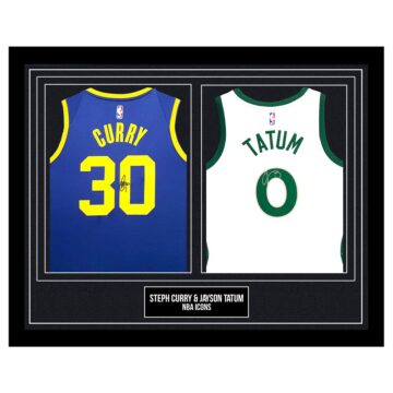 Signed Steph Curry & Jayson Tatum Framed Duo Jerseys - NBA Icons