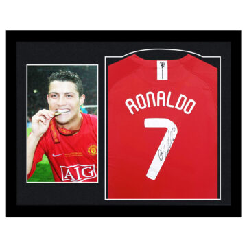 Autographed Cristiano Ronaldo Framed Shirt - Champions League Winner 2008