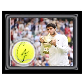 Carlos Alcaraz Signed Ball Framed Dome - Wimbledon Champion 2024