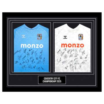 Signed Coventry City FC Framed Duo Shirts - Championship 2025