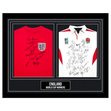 Signed England Framed Duo Shirts - World Cup Winners