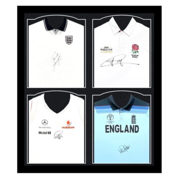 Signed Gascoigne, Wilkinson, Hamilton & Root Framed Shirts - England Icons