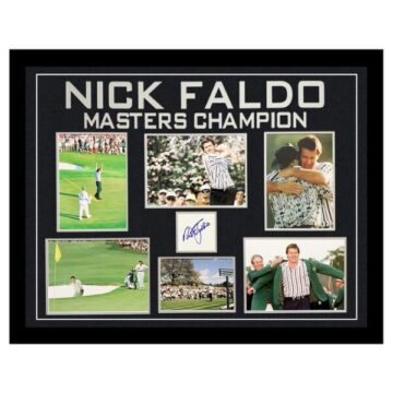 Autographed Nick Faldo Large Framed Photo Display - Masters Champion
