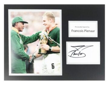 Autographed Francois Pienaar Photo Display 16X12 - RWC Winner 1995
