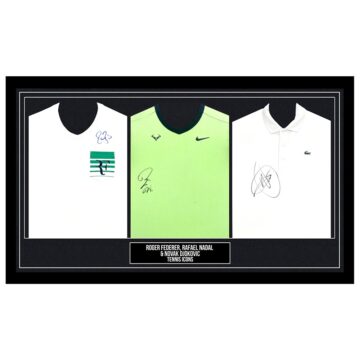 Signed Federer, Nadal & Djokovic Framed Shirts - Tennis Icons