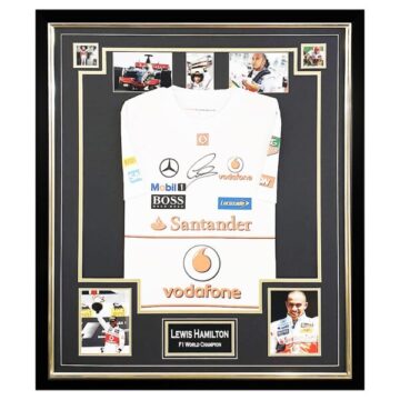 Autographed Lewis Hamilton Framed Jersey - F1 World Champion Shirt