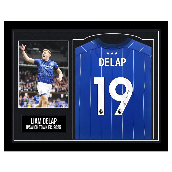 Framed Liam Delap Signed Shirt - Ipswich Town F.C. 2025