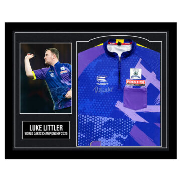 Framed Luke Littler Signed Shirt - World Darts Championship 2025