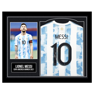 Lionel Messi Signed Framed Shirt - Copa America Winner 2021