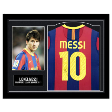 Lionel Messi Signed Framed Shirt - Champions League Winner 2011