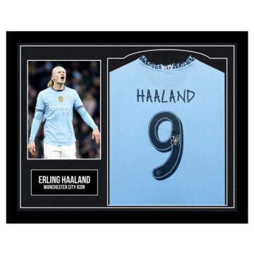 Erling Haaland Signed Framed Shirt - Manchester City FC 2025