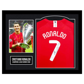 Framed Cristiano Ronaldo Signed Shirt - Champions League Winner 2008