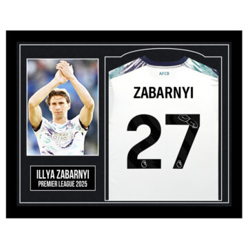 Framed Illya Zabarnyi Signed Shirt - Premier League 2025