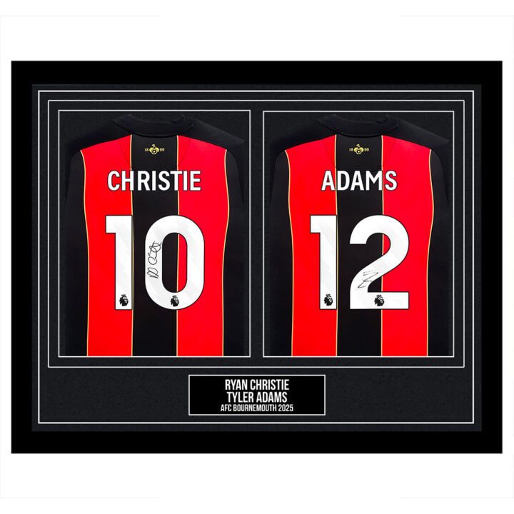 Signed Ryan Christie & Tyler Adams Framed Duo Shirts - AFC Bournemouth 2025