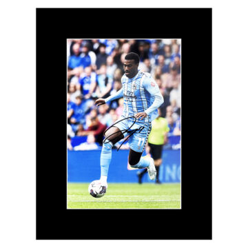 Signed Haji Wright Photo Display 16x12 - Coventry Icon Autograph