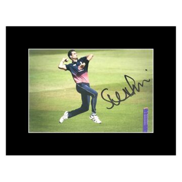 Autographed Steven Finn Photo Display 8x6 - England Cricket Icon