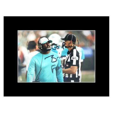 Brian Flores Autographed Photo Display 8x6 - Miami Dolphins Icon
