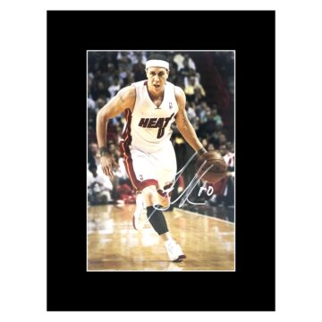 Signed Mike Bibby Photo Display 8x6 - Miami Heat Icon