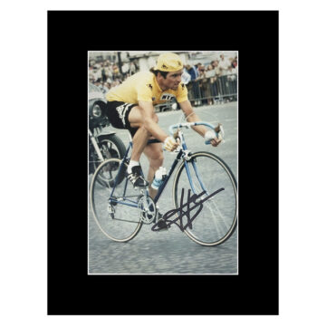 Autographed Bernard Hinault Photo Display 8x6 - Cycling Icon