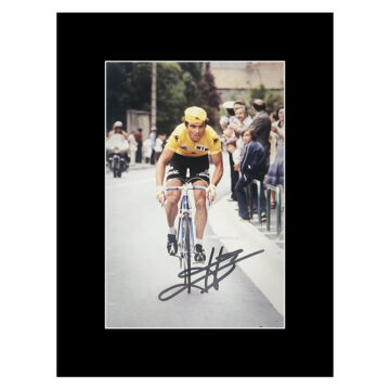 Signed Bernard Hinault "The Badger" Photo Display 8x6 - Cycling Icon