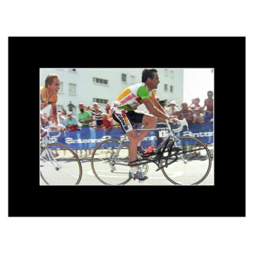 Signed Bernard Hinault Photo Display 8x6 - Road Cycling Icon