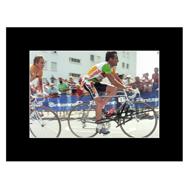 Signed Bernard Hinault Photo Display 8x6 - Road Cycling Icon