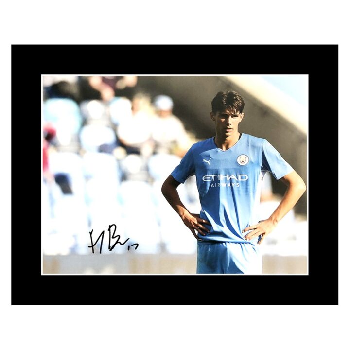 Signed Finley Burns Photo Display 12x10 - Manchester City Icon