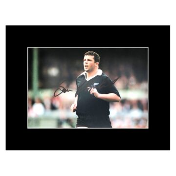 Signed Sean Fitzpatrick Photo Display 16x12 - All Blacks Icon