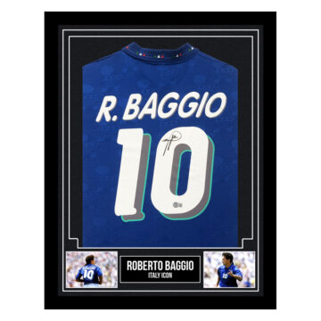 Signed Roberto Baggio Framed Shirt - Italy Icon Autograph