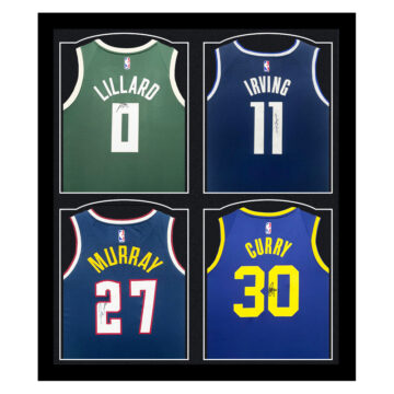 Signed Lillard, Irving, Murray & Curry Framed Jerseys - NBA Icons