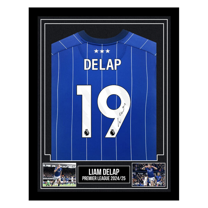 Signed Liam Delap Framed Shirt - Premier League 2024/25