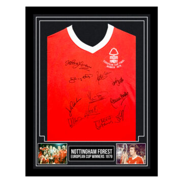 Signed Nottingham Forest Framed Shirt - European Cup Winners 1979