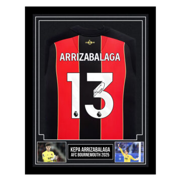 Signed Kepa Arrizabalaga Framed Shirt - AFC Bournemouth 2025