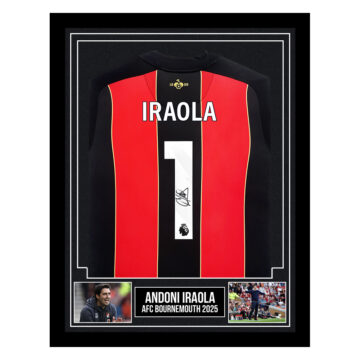 Signed Andoni Iraola Framed Shirt - AFC Bournemouth 2025