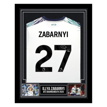 Signed Illya Zabarnyi Framed Shirt - AFC Bournemouth 2025
